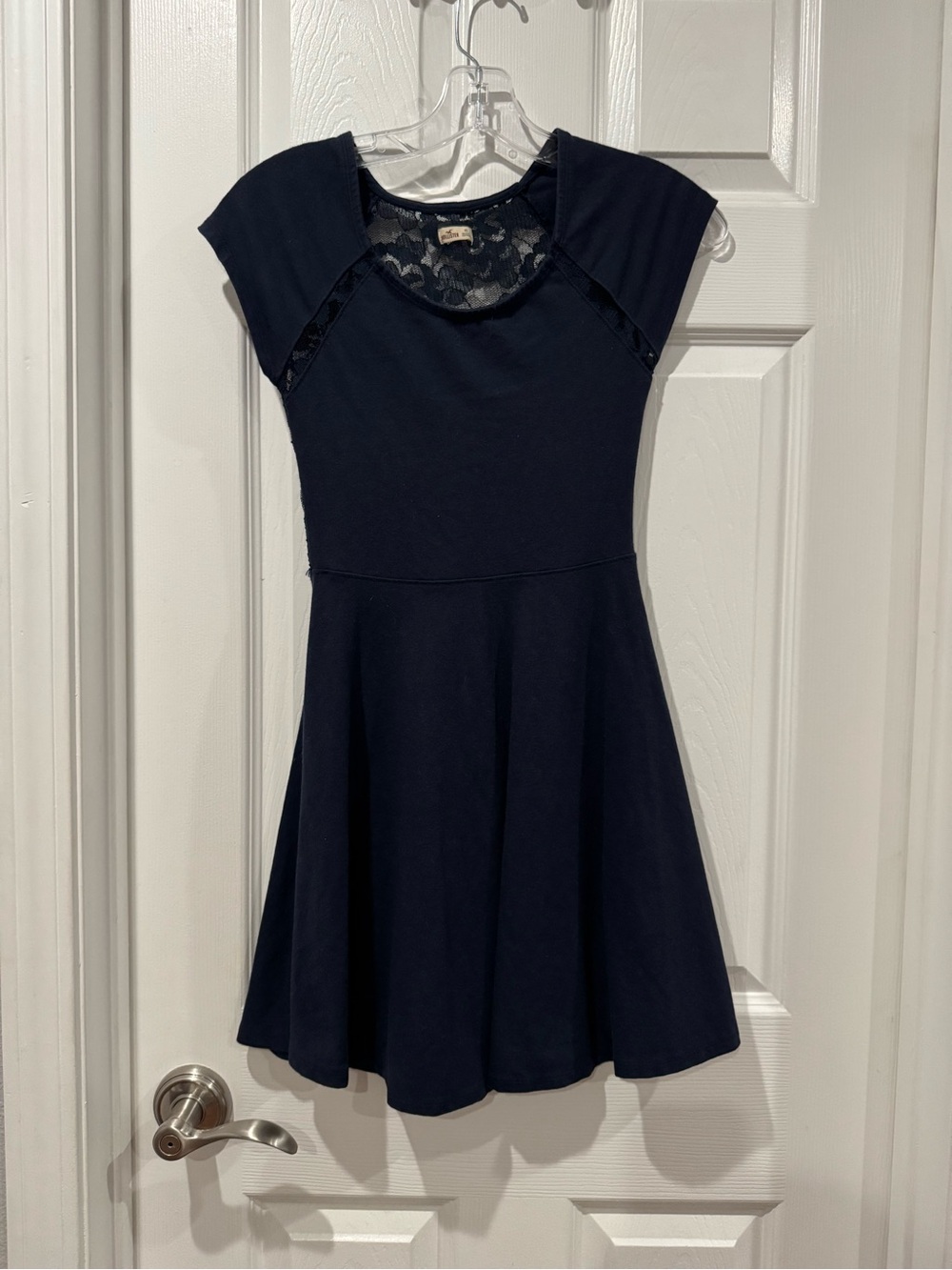 Hollister Navy Blue Lace-Trim Mini Dress